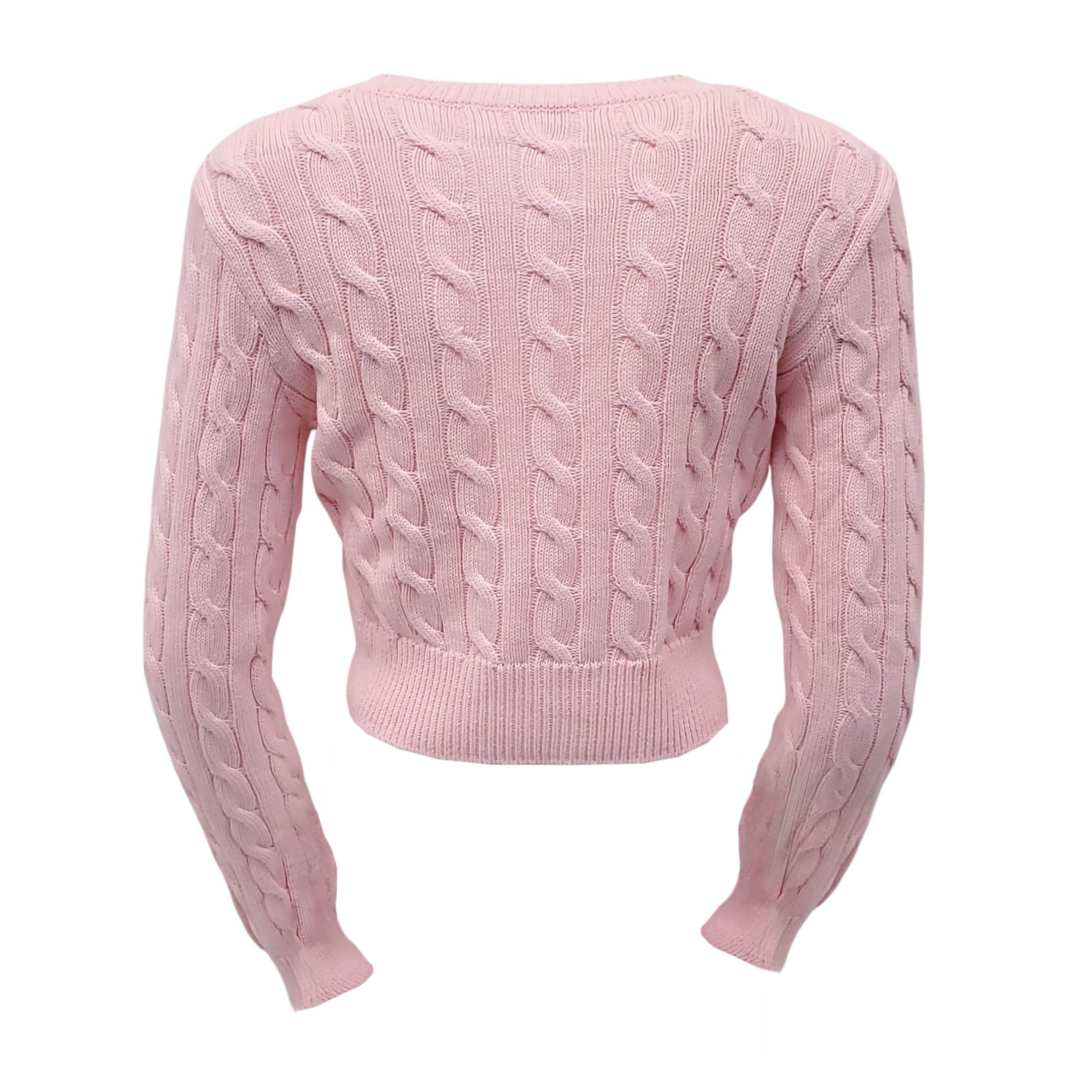 LOEWE PINK CABLEKNIT SWEATER WITH LOGO - SIZE S