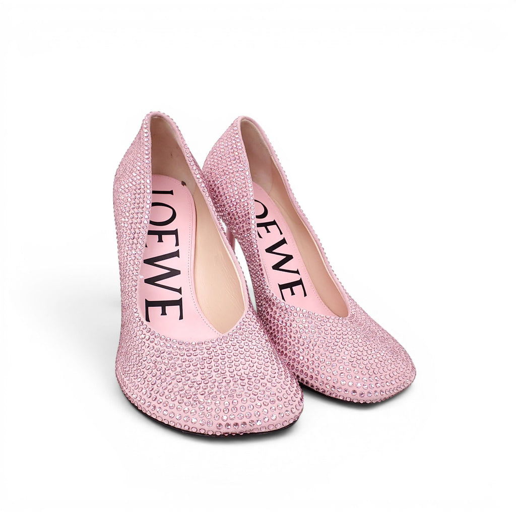 LOEWE PINK CRYSTAL HEELS - SIZE 38
