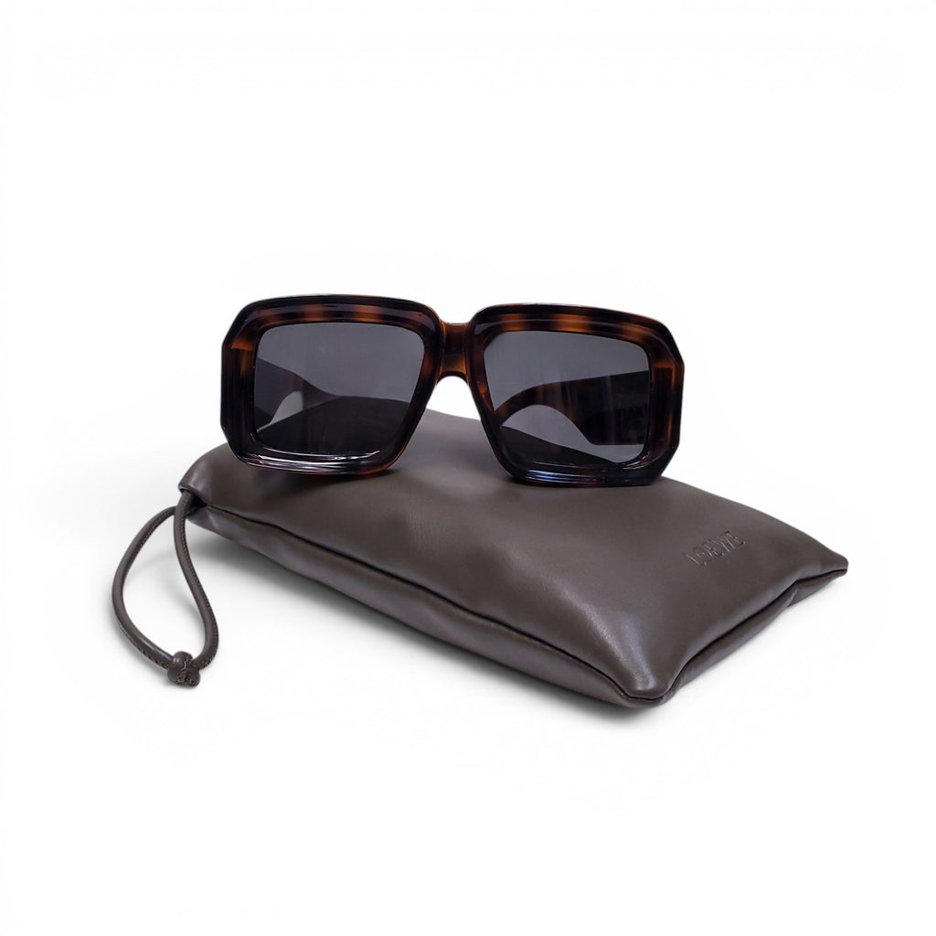 LOEWE TORTOISE SHELL SQUARE SUNGLASSES