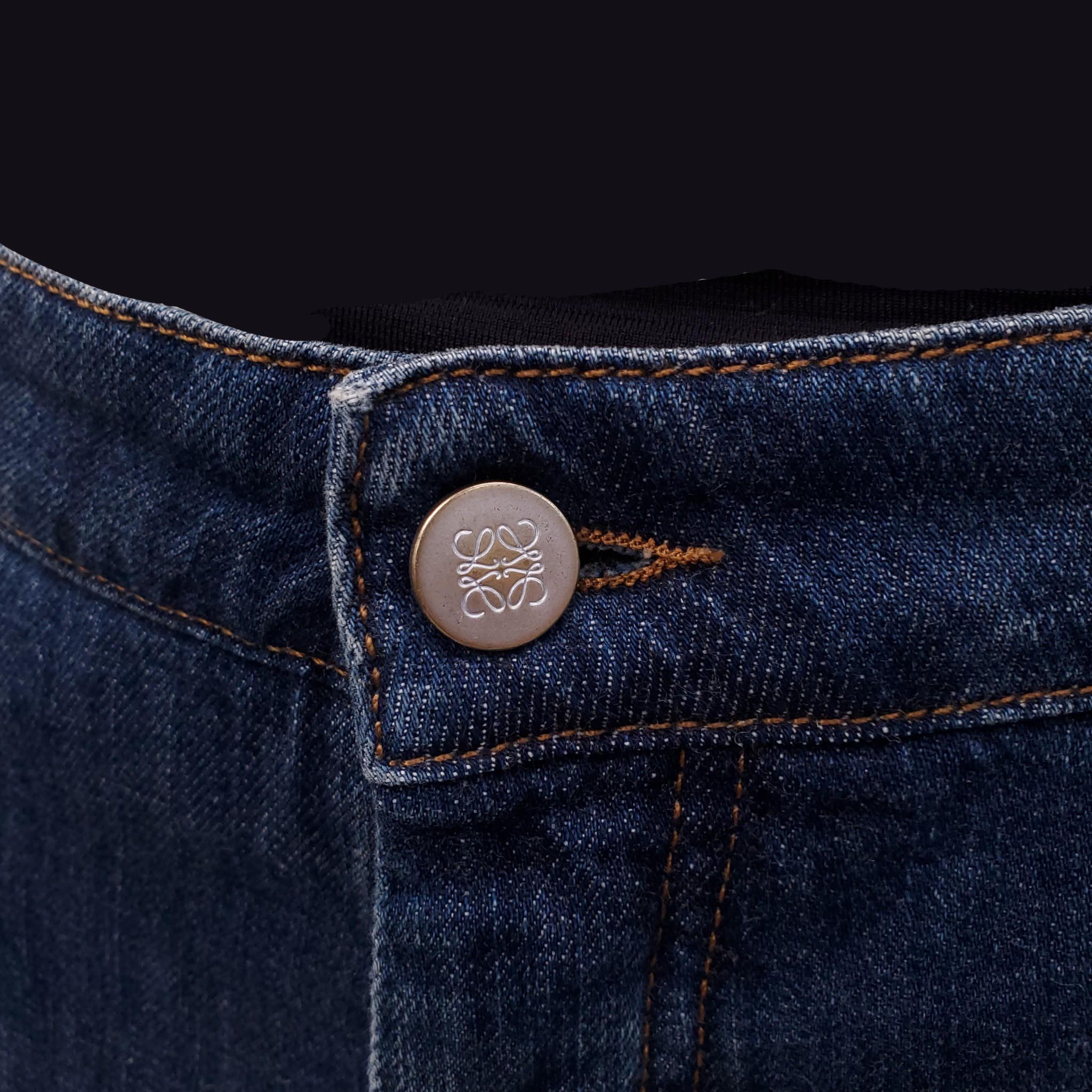 LOEWE WIDE-LEG DENIM JEANS WITH LOGO DETAIL - SIZE 44