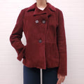 LORO PIANA BURGUNDY SHEARLING JACKET - SIZE 46
