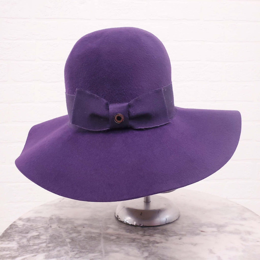 LORO PIANA PURPLE FEDORA HAT - SIZE XS