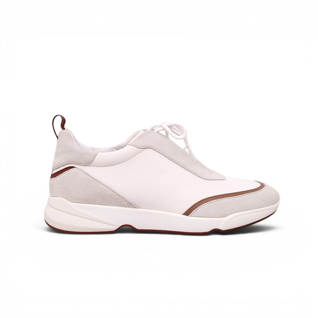 LORO PIANA WHITE MODULAR WALK LOW TRAINERS - MEN'S SIZE EU 43