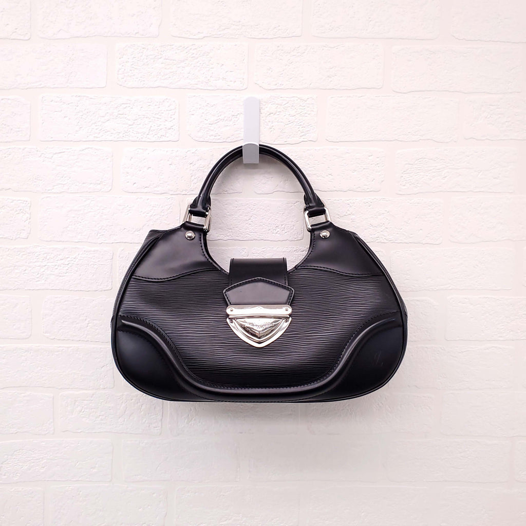 LOUIS VUITTON BLACK EPI LEATHER MONTAIGNE BAG