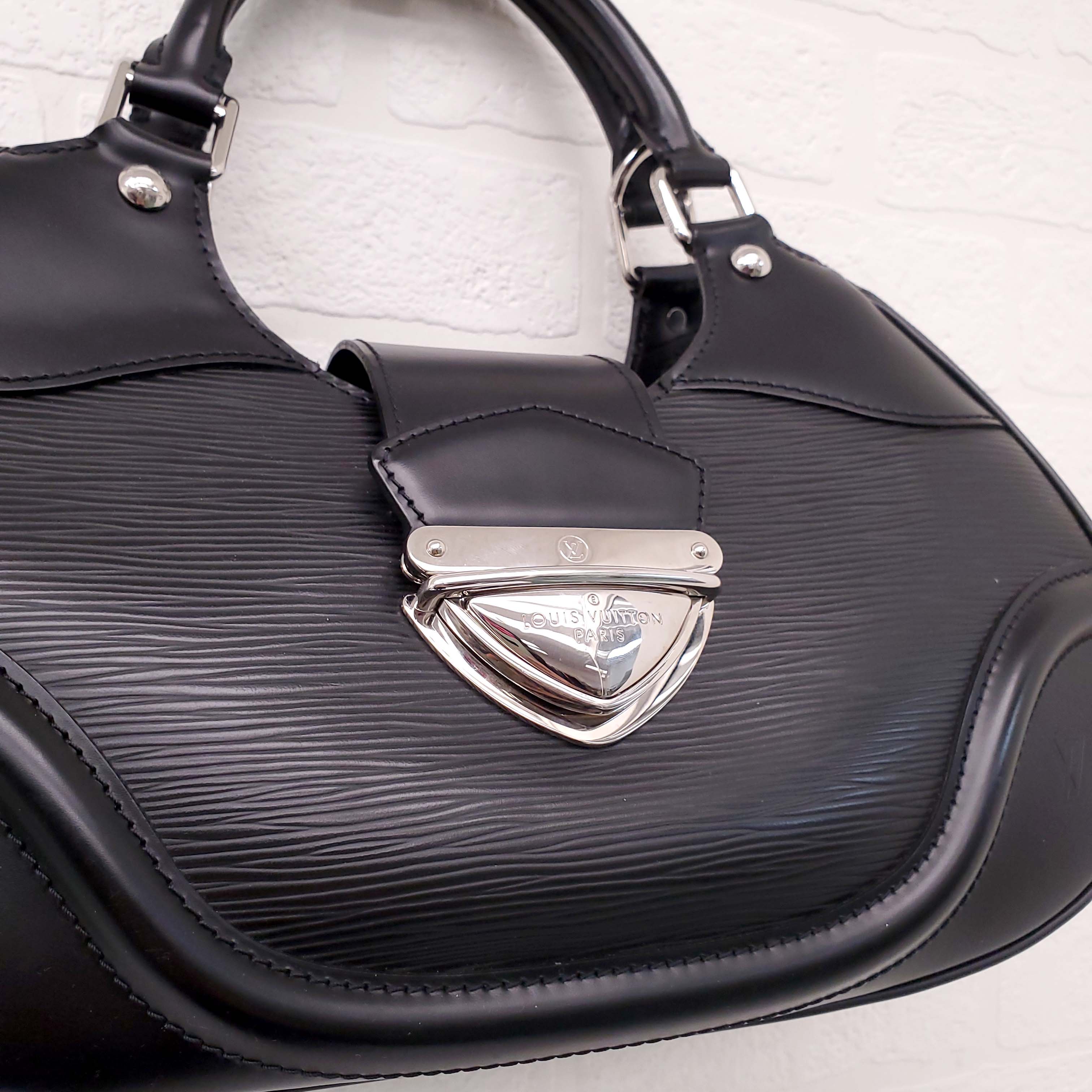 LOUIS VUITTON BLACK EPI LEATHER MONTAIGNE BAG