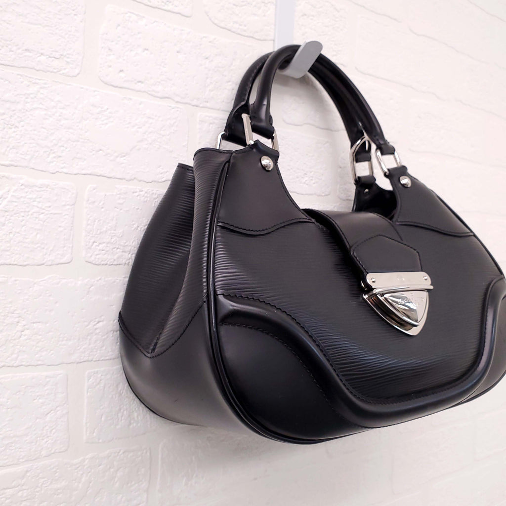 LOUIS VUITTON BLACK EPI LEATHER MONTAIGNE BAG