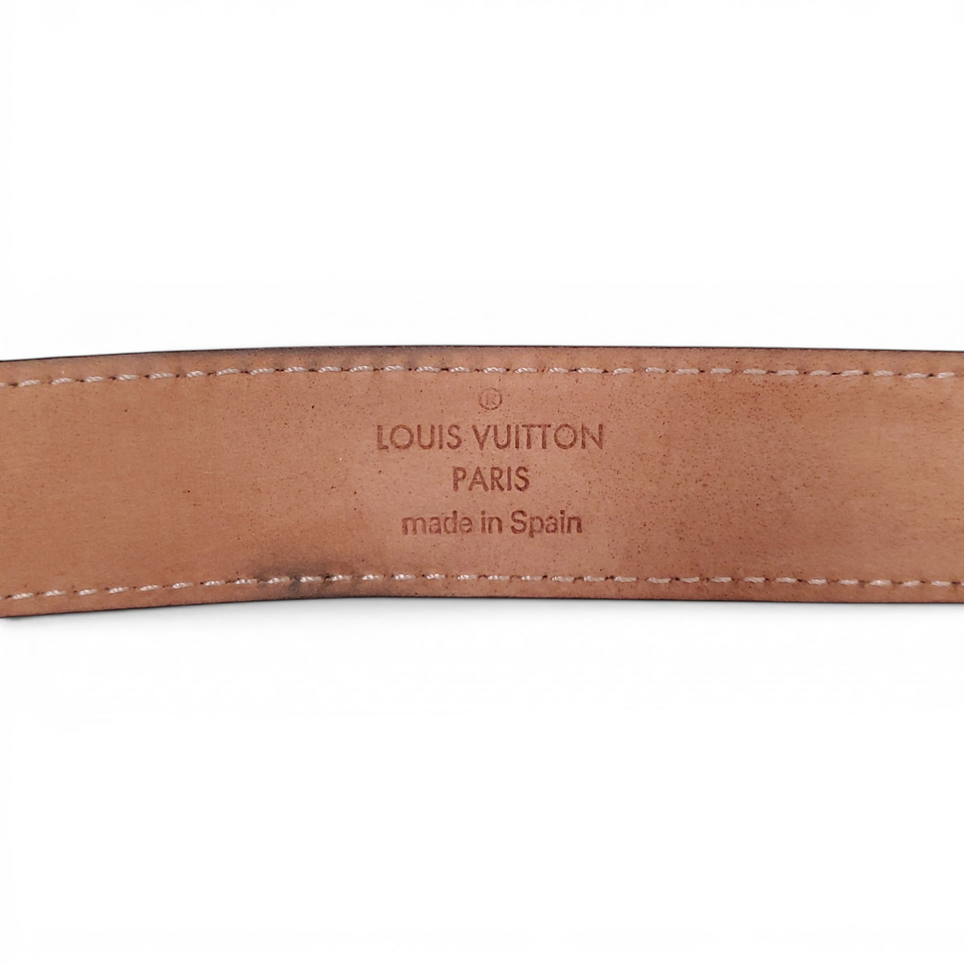 LOUIS VUITTON BROWN DAMIER BELT - SIZE 80