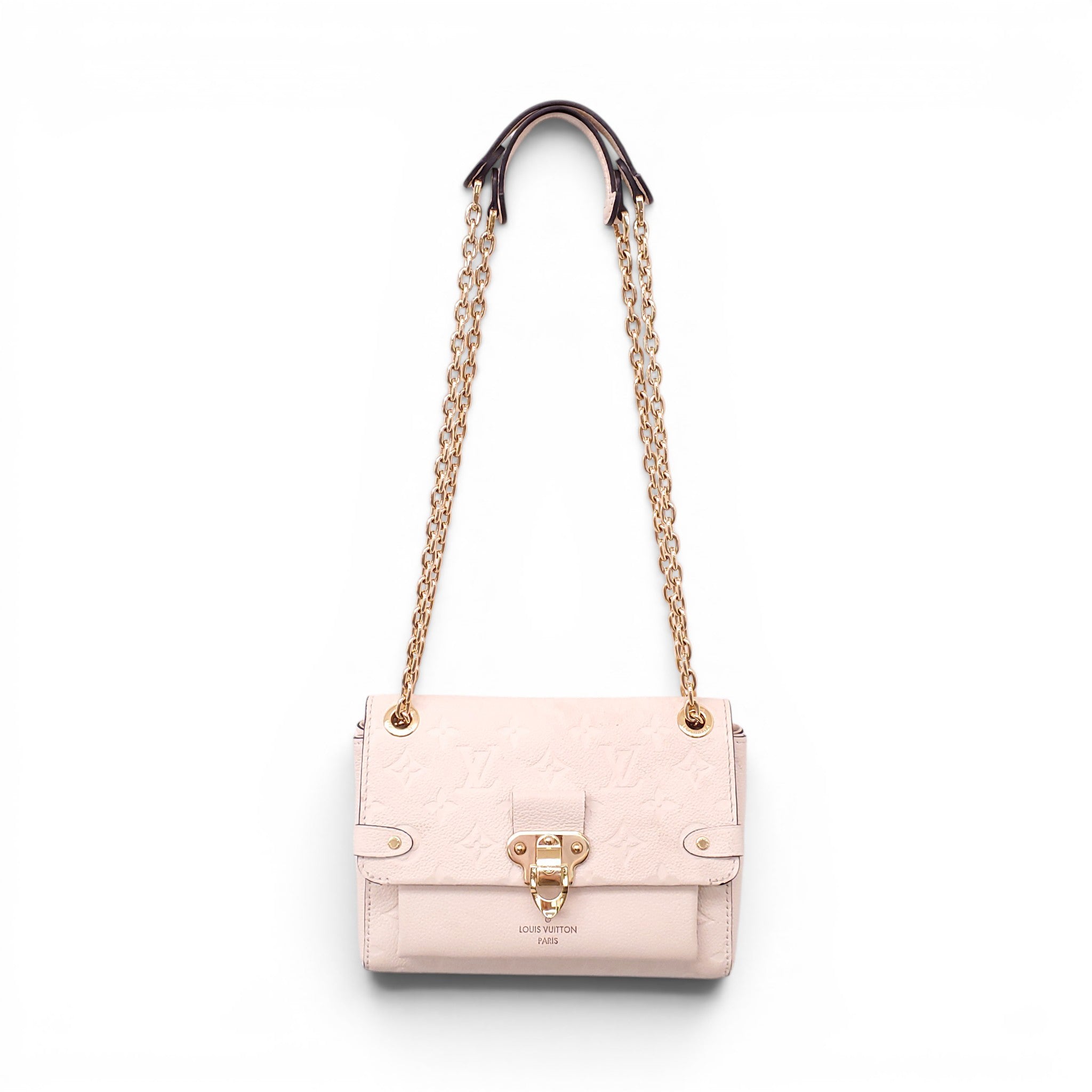 LOUIS VUITTON CREAM MONOGRAM EMPREINTE LEATHER VAVIN BB BAG