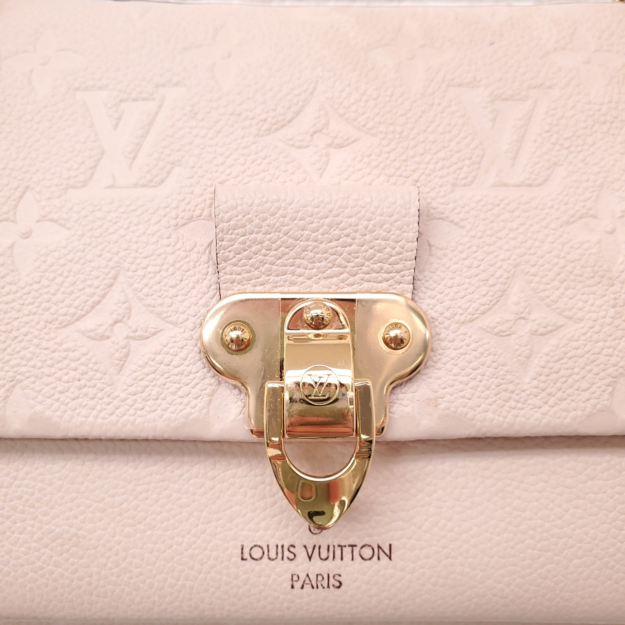 LOUIS VUITTON CREAM MONOGRAM EMPREINTE LEATHER VAVIN BB BAG