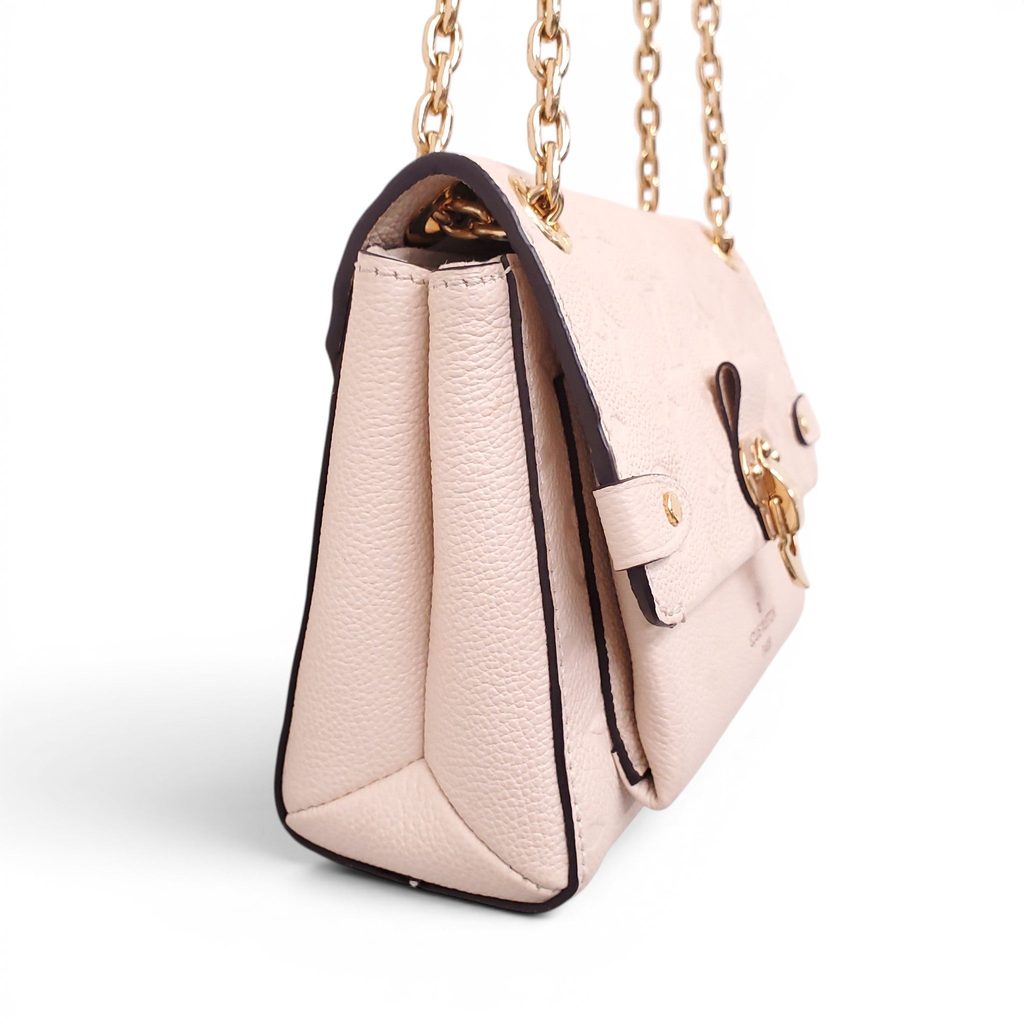 LOUIS VUITTON CREAM MONOGRAM EMPREINTE LEATHER VAVIN BB BAG