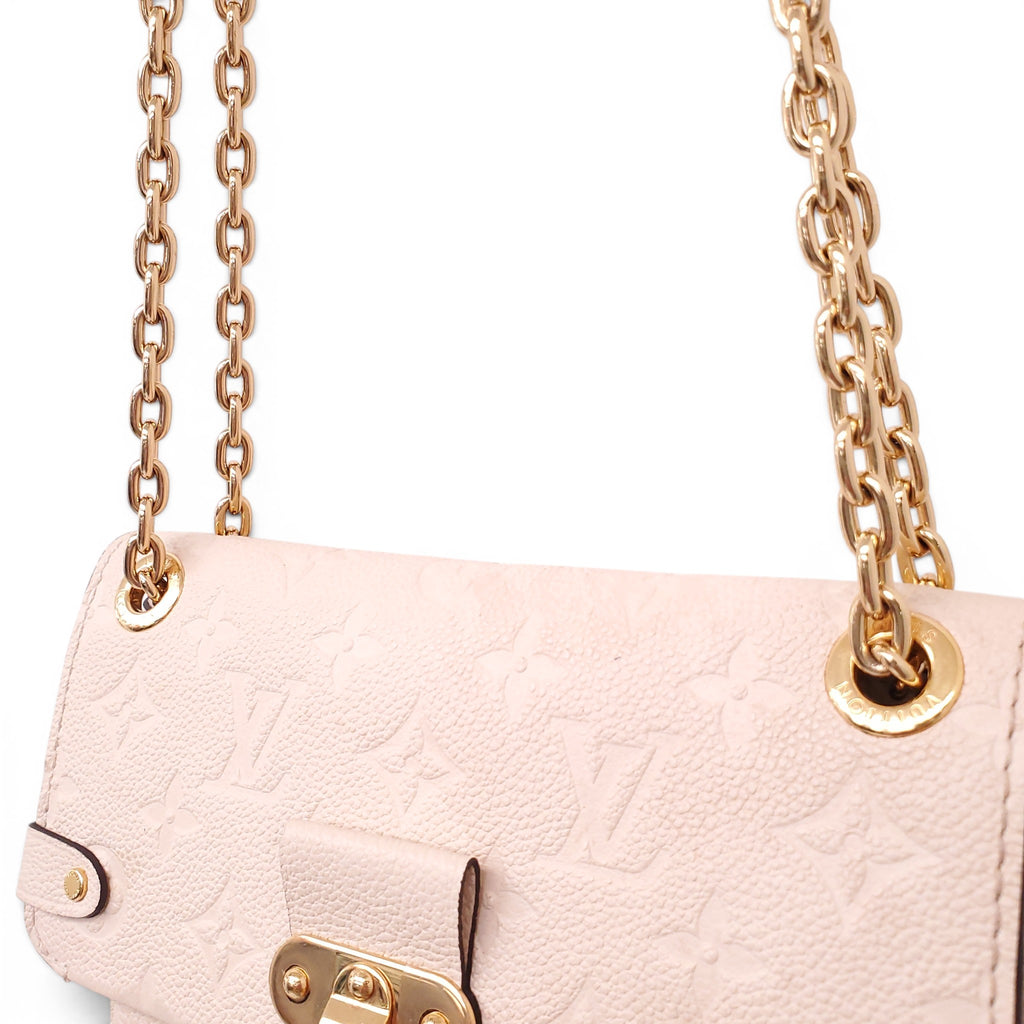 LOUIS VUITTON CREAM MONOGRAM EMPREINTE LEATHER VAVIN BB BAG