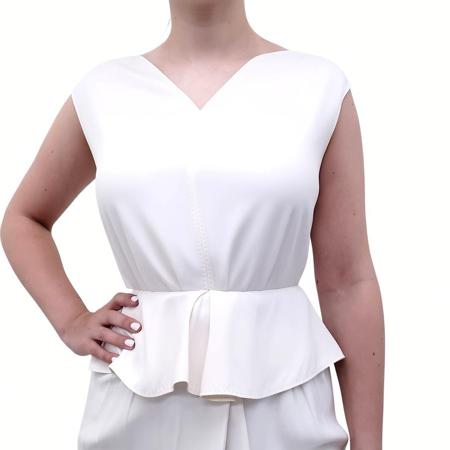LOUIS VUITTON CREAM SKIRT SET - SIZE 38