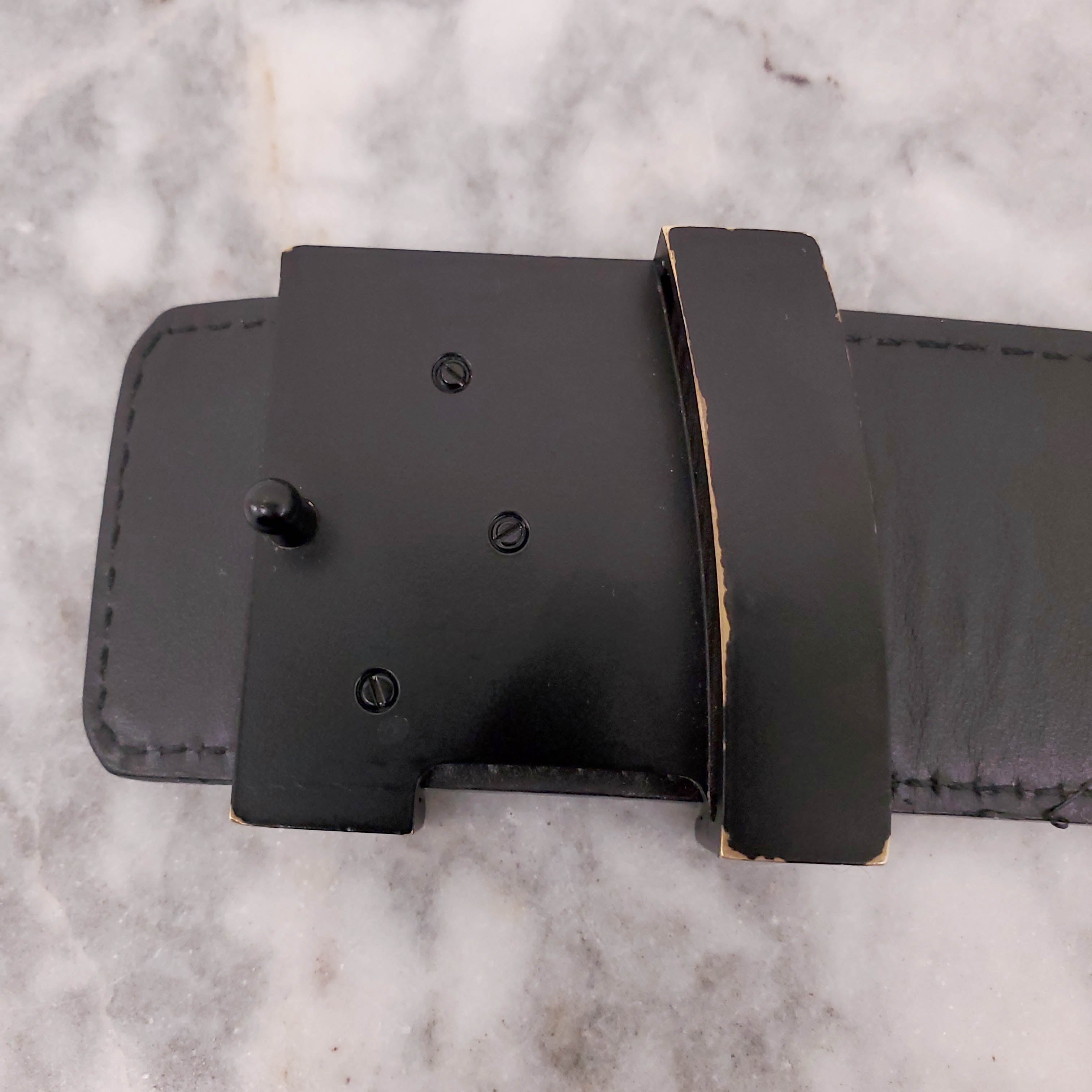 LOUIS VUITTON DAMIER LOGO BELT - SIZE 90