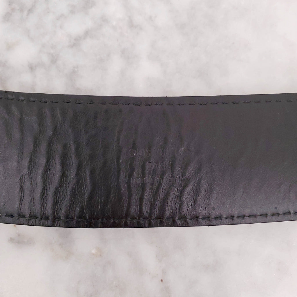 LOUIS VUITTON DAMIER LOGO BELT - SIZE 90