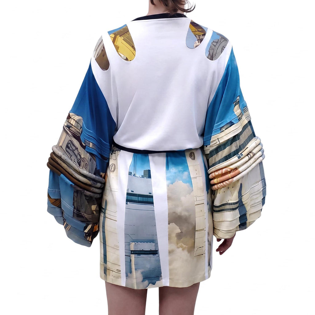 LOUIS VUITTON GRAPHIC LOGO DRESS WITH BELT - SIZE M