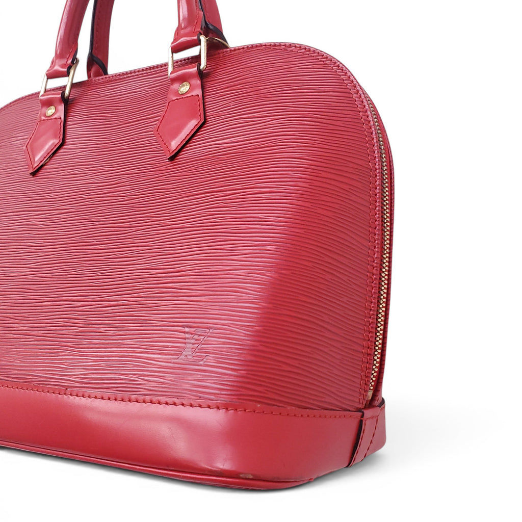 LOUIS VUITTON RED EPI LEATHER ALMA BAG