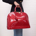 LOUIS VUITTON RED PATENT MONOGRAM 'LARGE ALMA' BAG