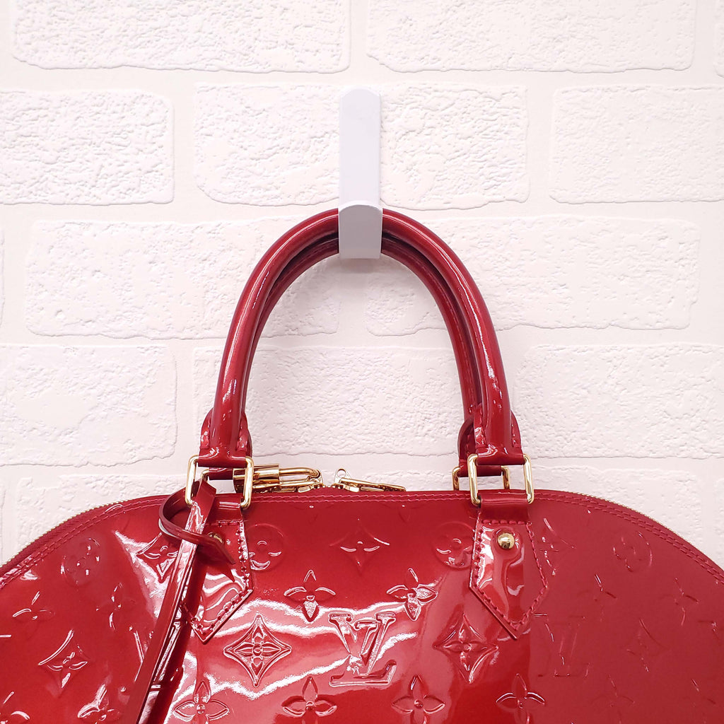 LOUIS VUITTON RED PATENT MONOGRAM 'LARGE ALMA' BAG