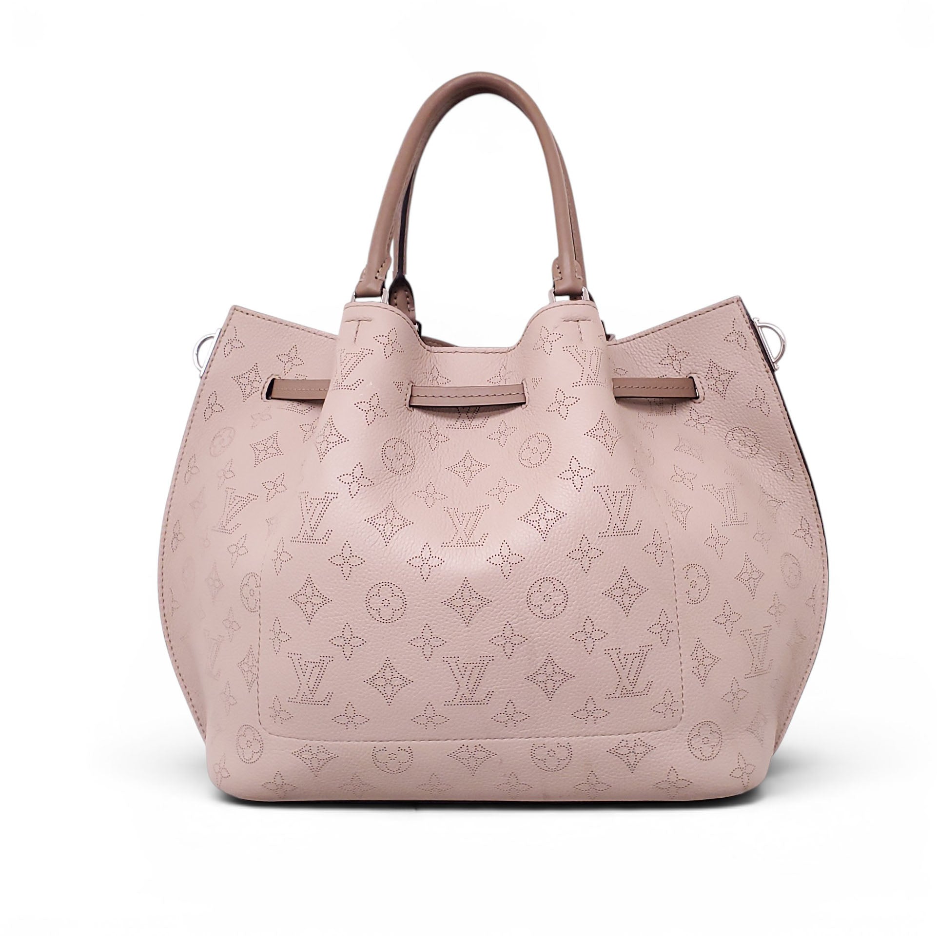 LOUIS VUITTON TAUPE MONOGRAM MAHINA GIROLATA WITH STRAP AND POUCH