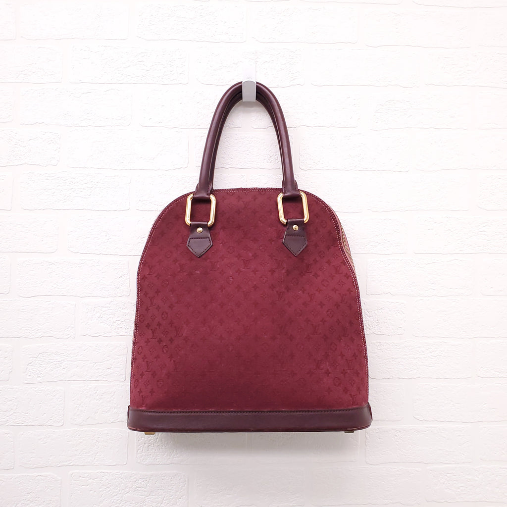 LOUIS VUITTON VINTAGE BURGUNDY MONOGRAM 'ALMA' BAG