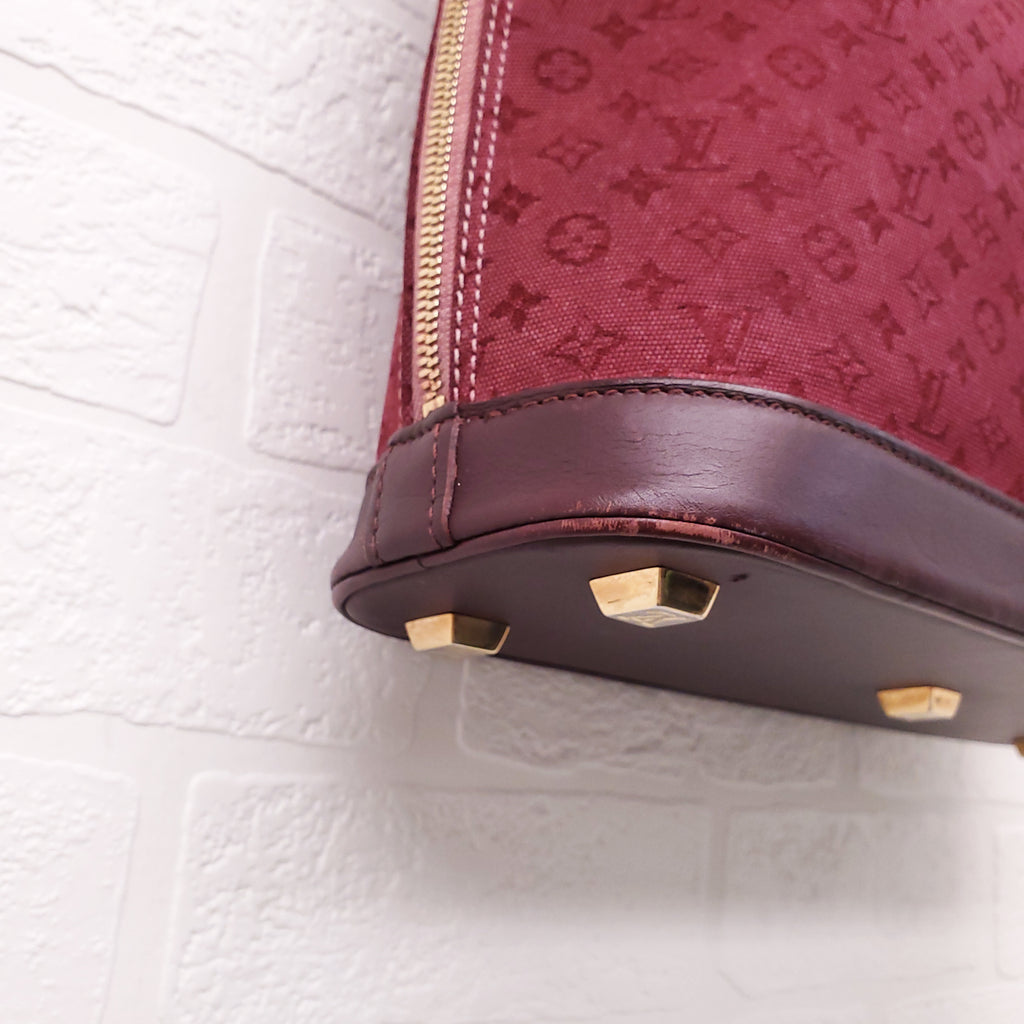 LOUIS VUITTON VINTAGE BURGUNDY MONOGRAM 'ALMA' BAG