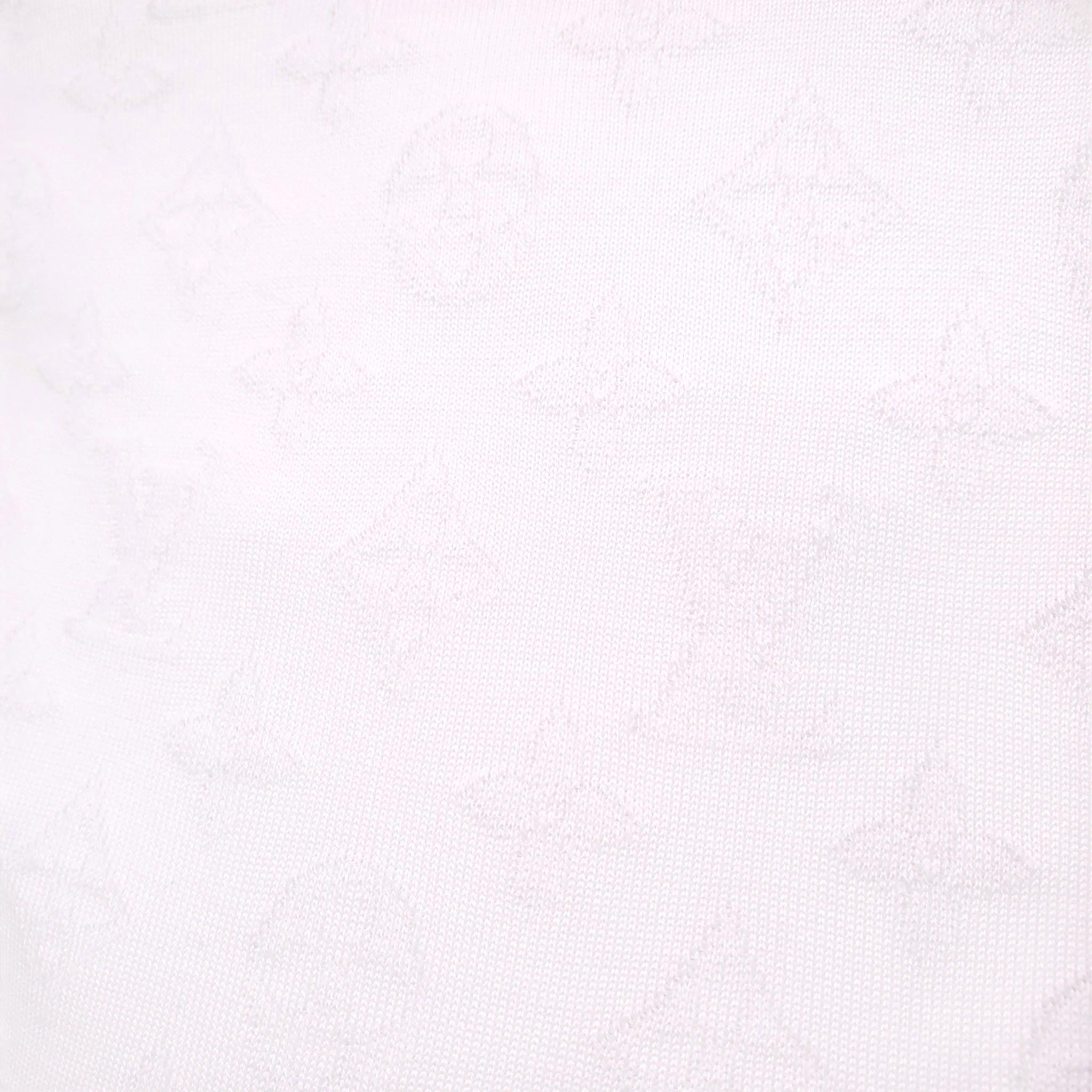 LOUIS VUITTON WHITE KNIT LOGO SHIRT WITH CHAIN DETAIL - SIZE M