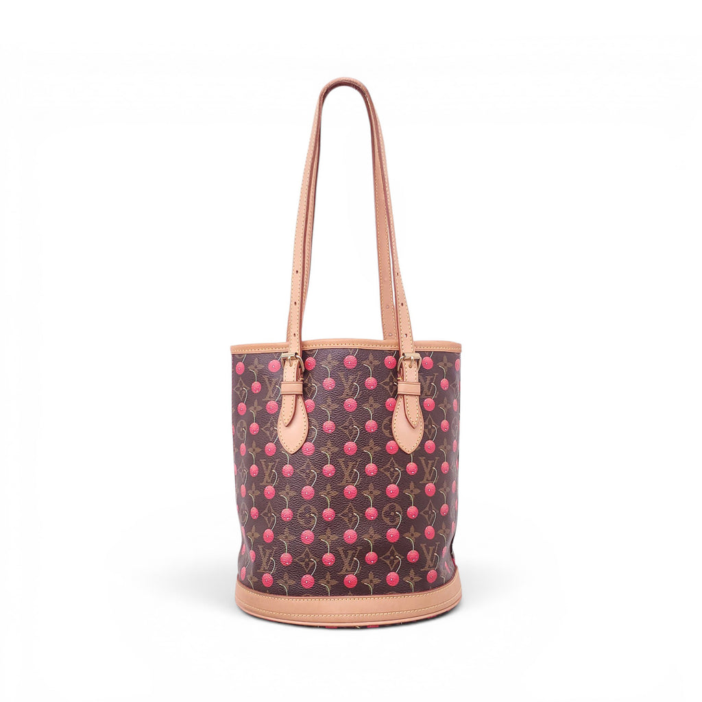 LOUIS VUITTON x TAKASHI MURAKAMI MONOGRAM CHERRY BUCKET BAG