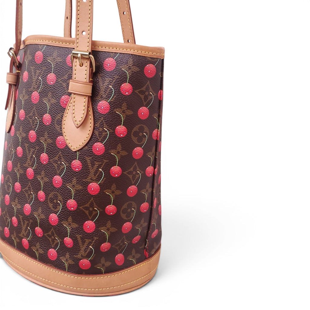 LOUIS VUITTON x TAKASHI MURAKAMI MONOGRAM CHERRY BUCKET BAG