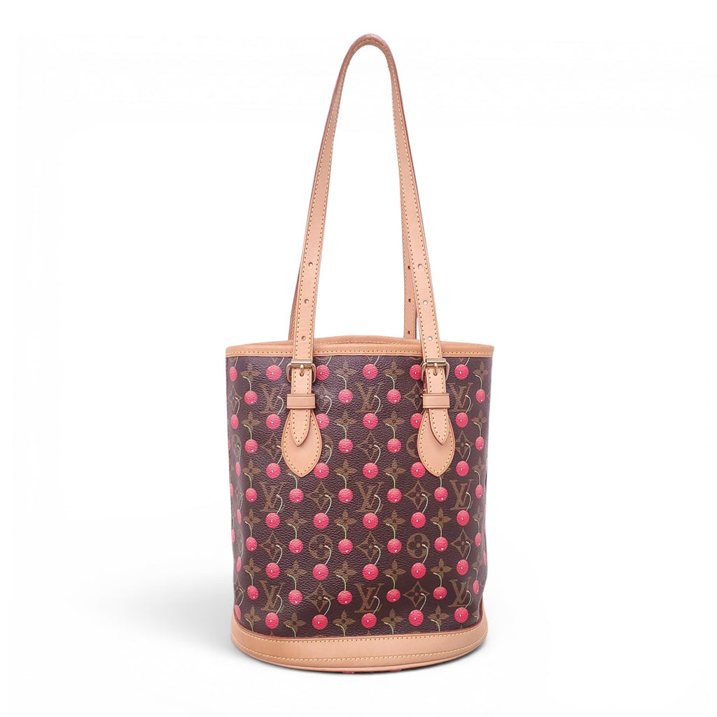 LOUIS VUITTON x TAKASHI MURAKAMI MONOGRAM CHERRY BUCKET BAG