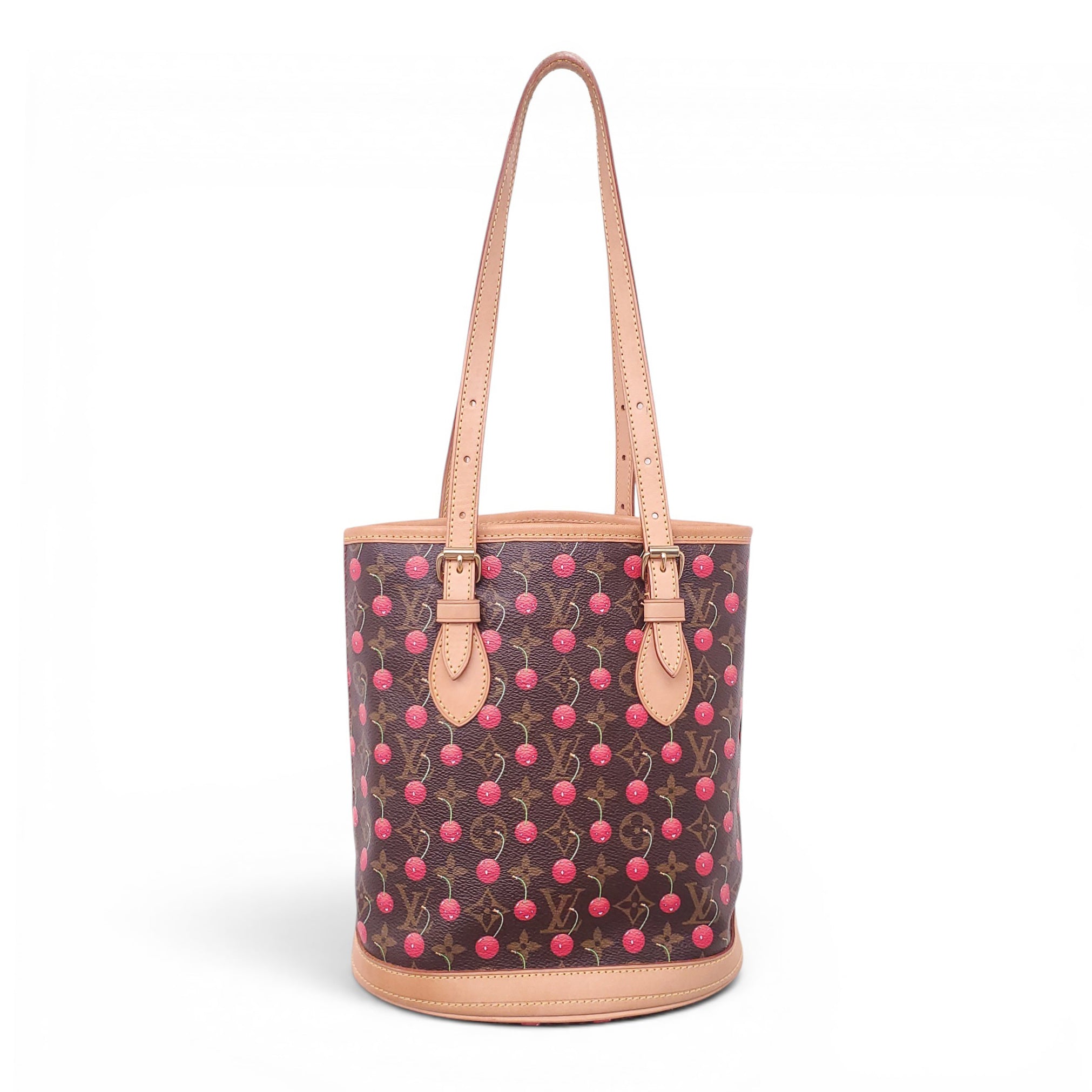 LOUIS VUITTON x TAKASHI MURAKAMI MONOGRAM CHERRY BUCKET BAG