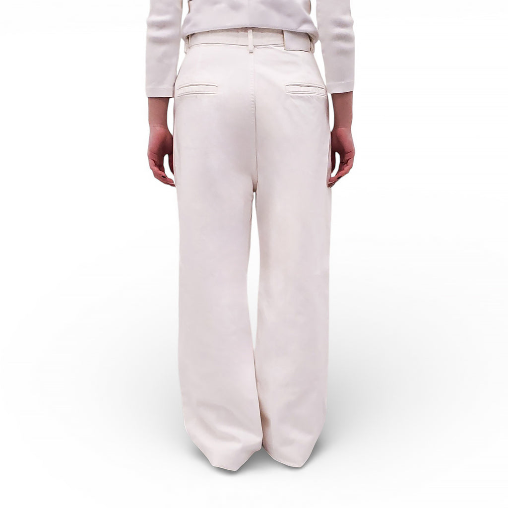 LOULOU STUDIO WHITE WIDE LEG DENIM JEANS - SIZE 29