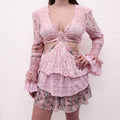 LOVESHACKFANCY PINK CUT OUT 'KARINE' DRESS - SIZE L