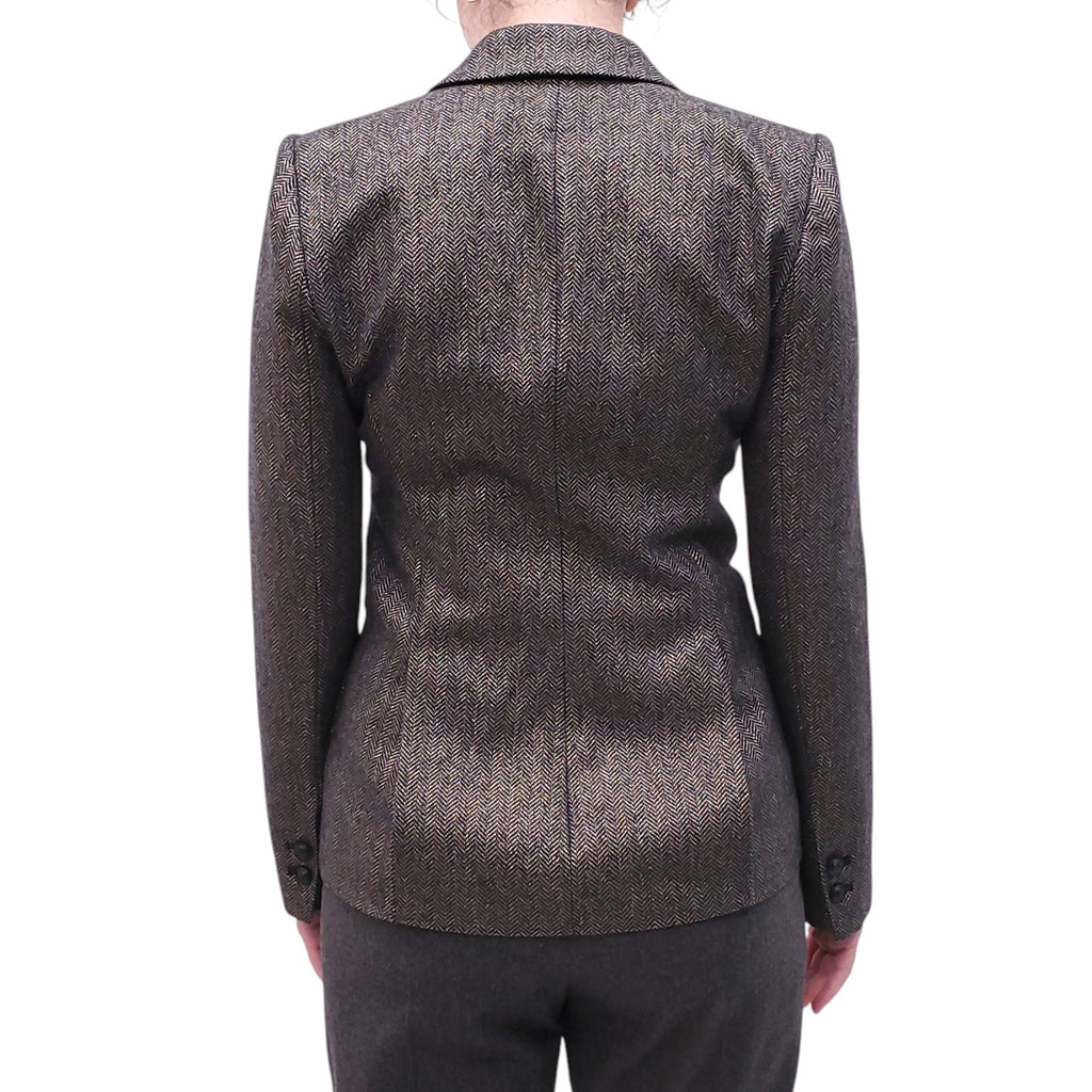 L'AGENCE METALLIC HERRINGBONE BLAZER - SIZE 0