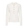 L’AGENCE POLO SHIRT WITH FLORAL BUTTONS - SIZE M
