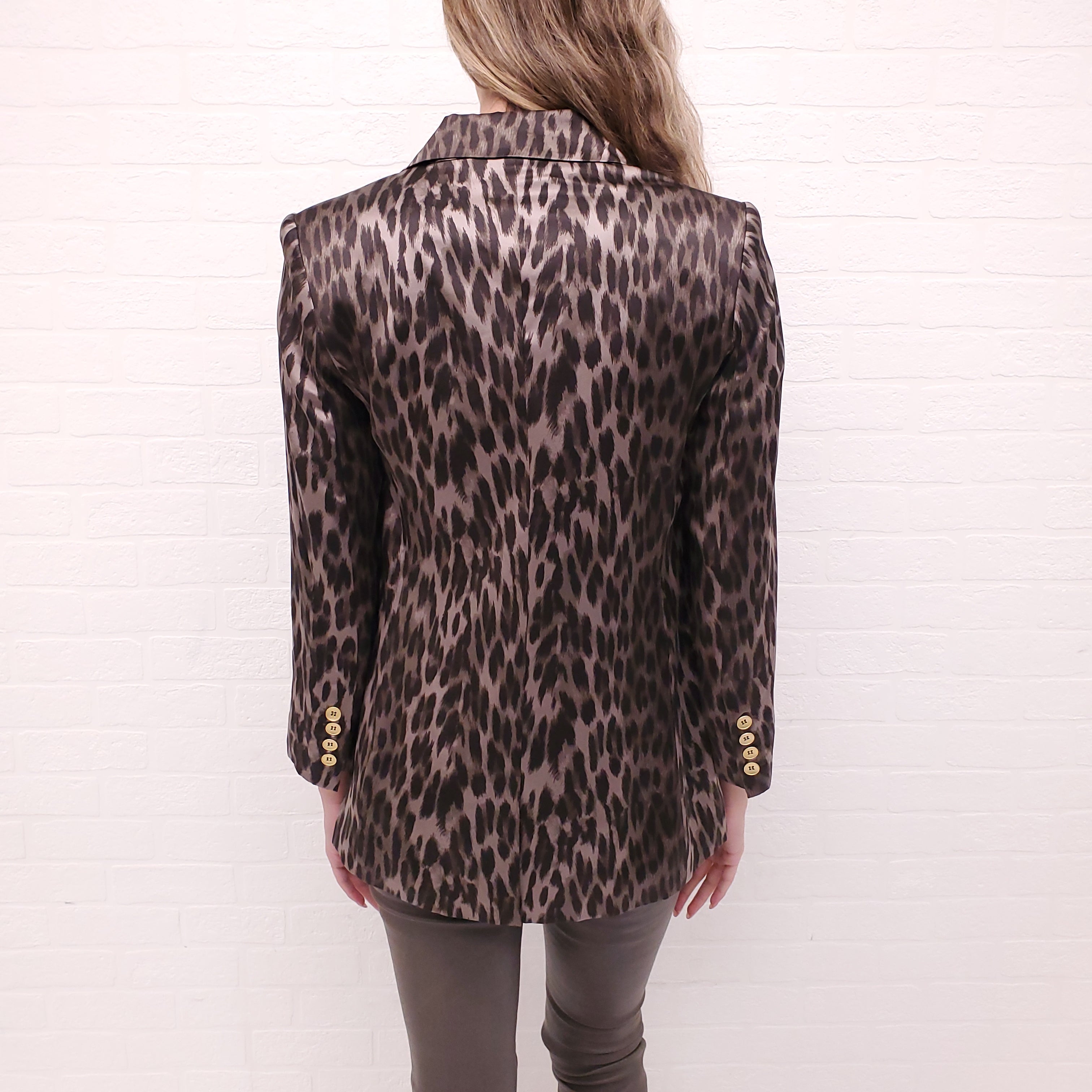 L’AGENCE SILK LEOPARD BLAZER - SIZE 0