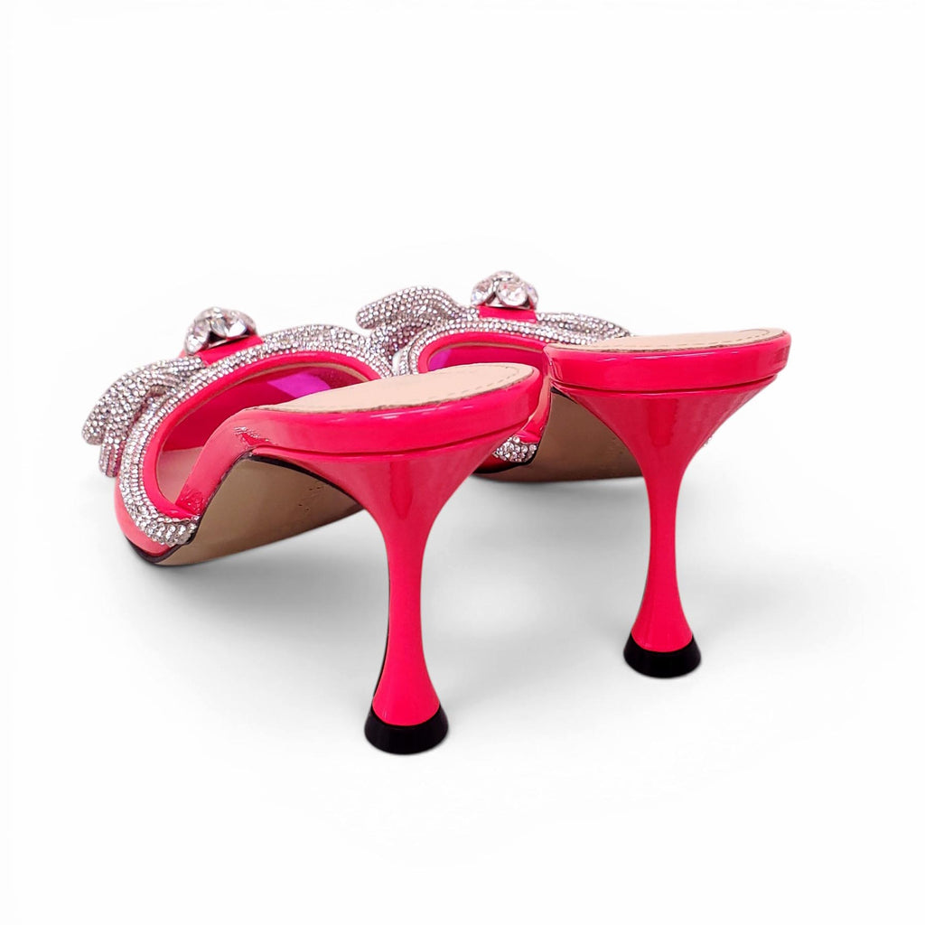 MACH & MACH FUCHSIA PVC CRYSTAL BOW HEELS - SIZE 36