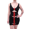 MAGDA BUTRYM BLACK CUTOUT ROSETTE MINI DRESS - SIZE 38