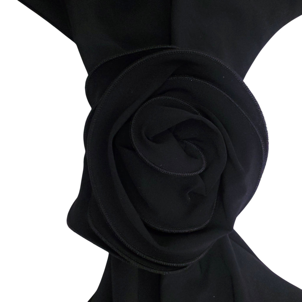 MAGDA BUTRYM BLACK FLORAL CUTOUT BATHING SUIT - SIZE 40