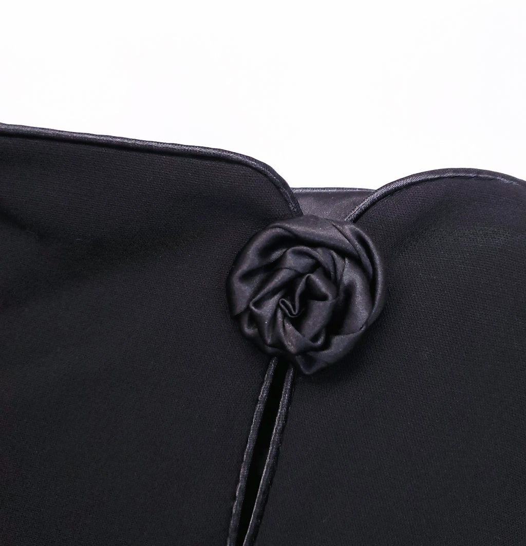 MAGDA BUTRYM BLACK FLORAL MAXI SKIRT WITH ROSETTE DETAIL -  SIZE US 6 (EU 38)