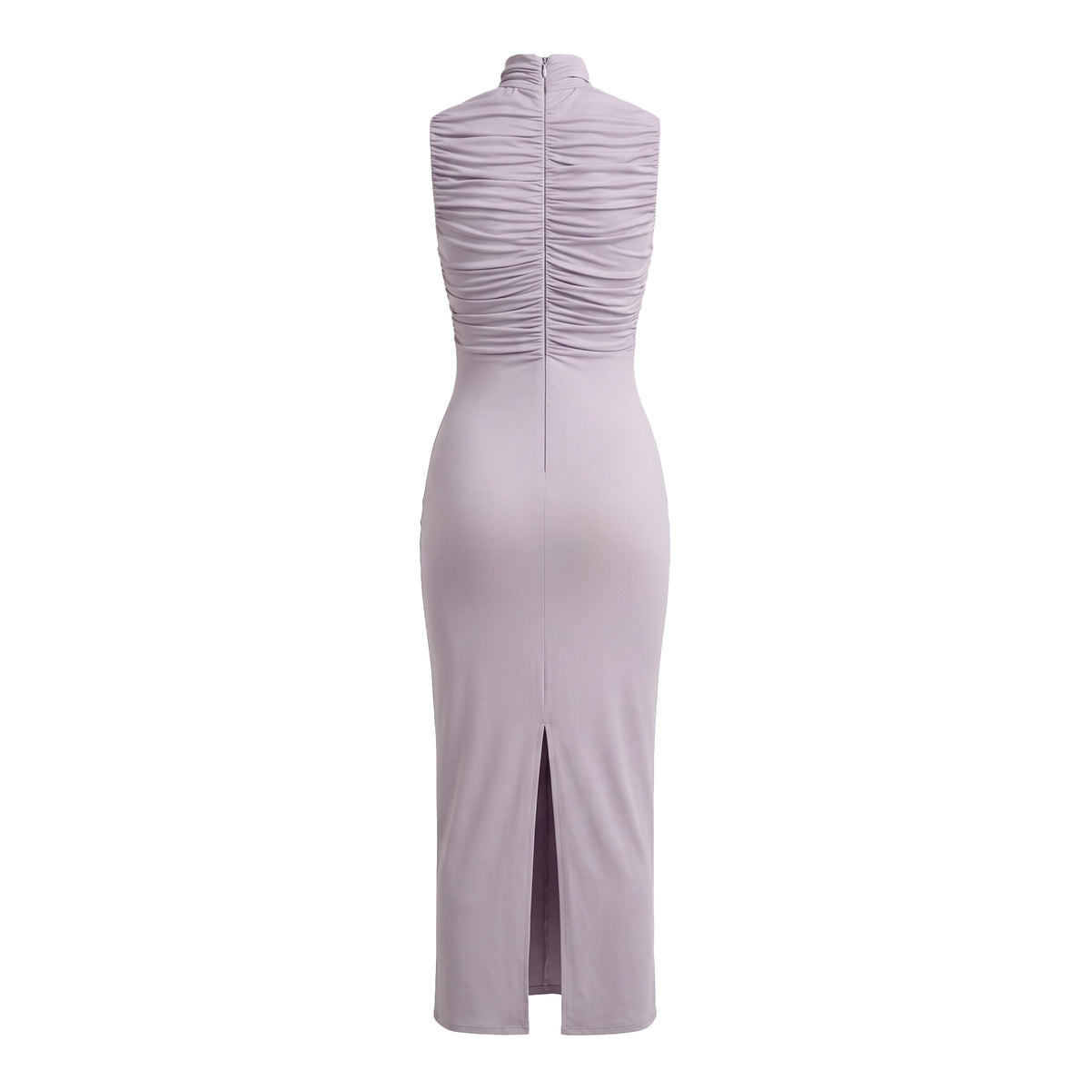 MAGDA BUTRYM DRAPED JERSEY MAXI DRESS WITH BROOCH DETAIL IN LILAC - SIZE US 6 (EU 38)