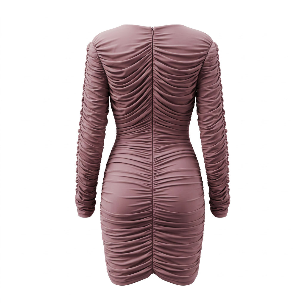 MAGDA BUTRYM FLORAL APPLIQUED RUCHED STRETCH JERSEY MINI DRESS - SIZE US 8 (EU 40)