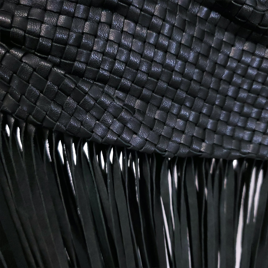 MAGDA BUTRYM LEATHER BRAIDED FRINGE SKIRT - US 4 (EU 36)