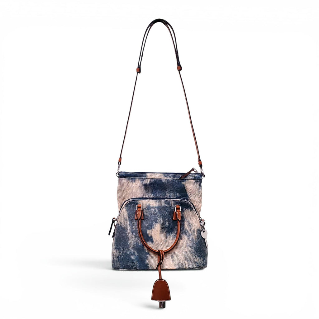 MAISON MARGIELA 5AC CARVED BLEACHED DENIM EFFECT BAG