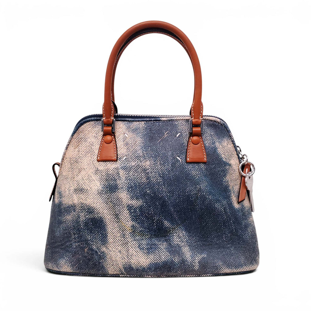 MAISON MARGIELA 5AC CARVED BLEACHED DENIM EFFECT BAG