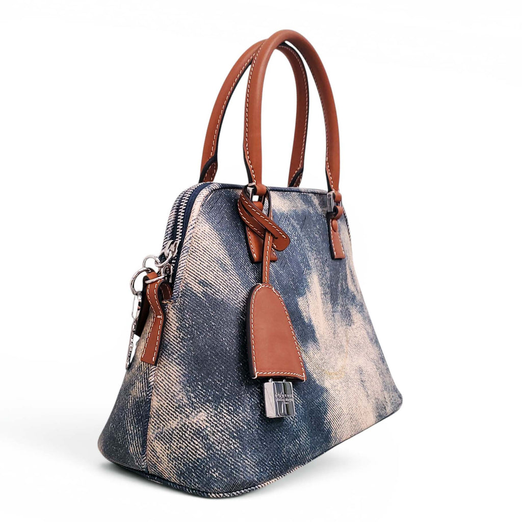 MAISON MARGIELA 5AC CARVED BLEACHED DENIM EFFECT BAG