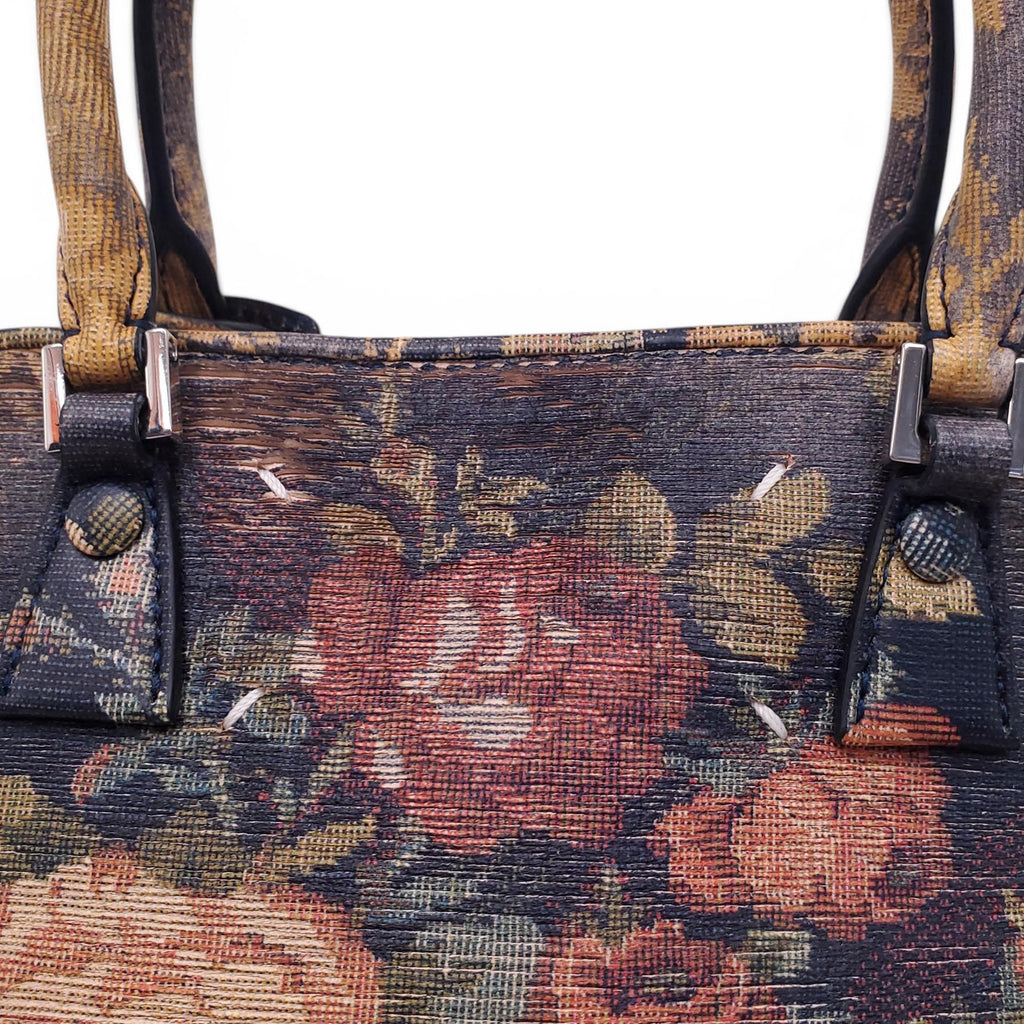 MAISON MARGIELA 5AC CARVED BLEACHED FLORAL TAPESTRY BAG