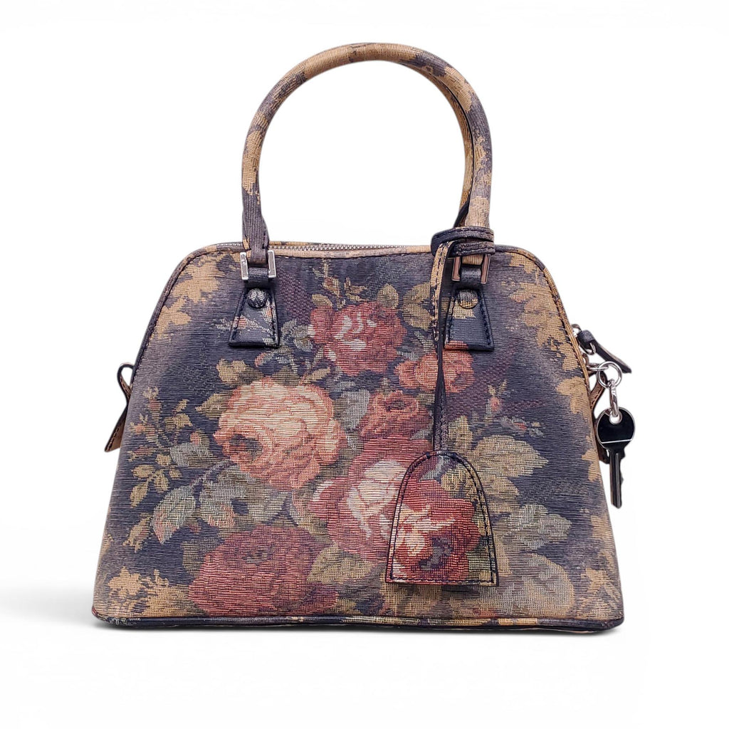 MAISON MARGIELA 5AC CARVED BLEACHED FLORAL TAPESTRY BAG