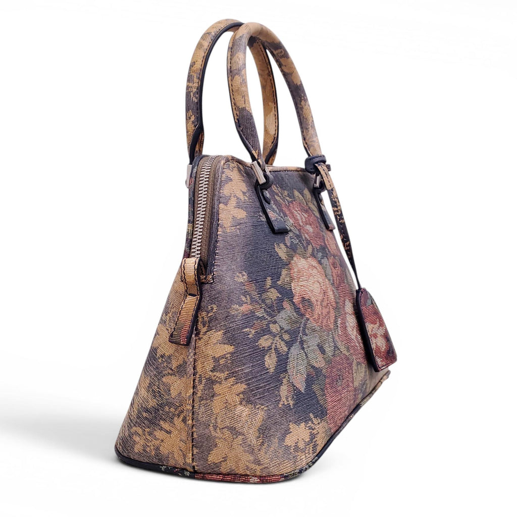MAISON MARGIELA 5AC CARVED BLEACHED FLORAL TAPESTRY BAG