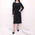 MAISON MARGIELA BLACK LONG SLEEVE DRESS WITH CINCH DETAIL - SIZE 40