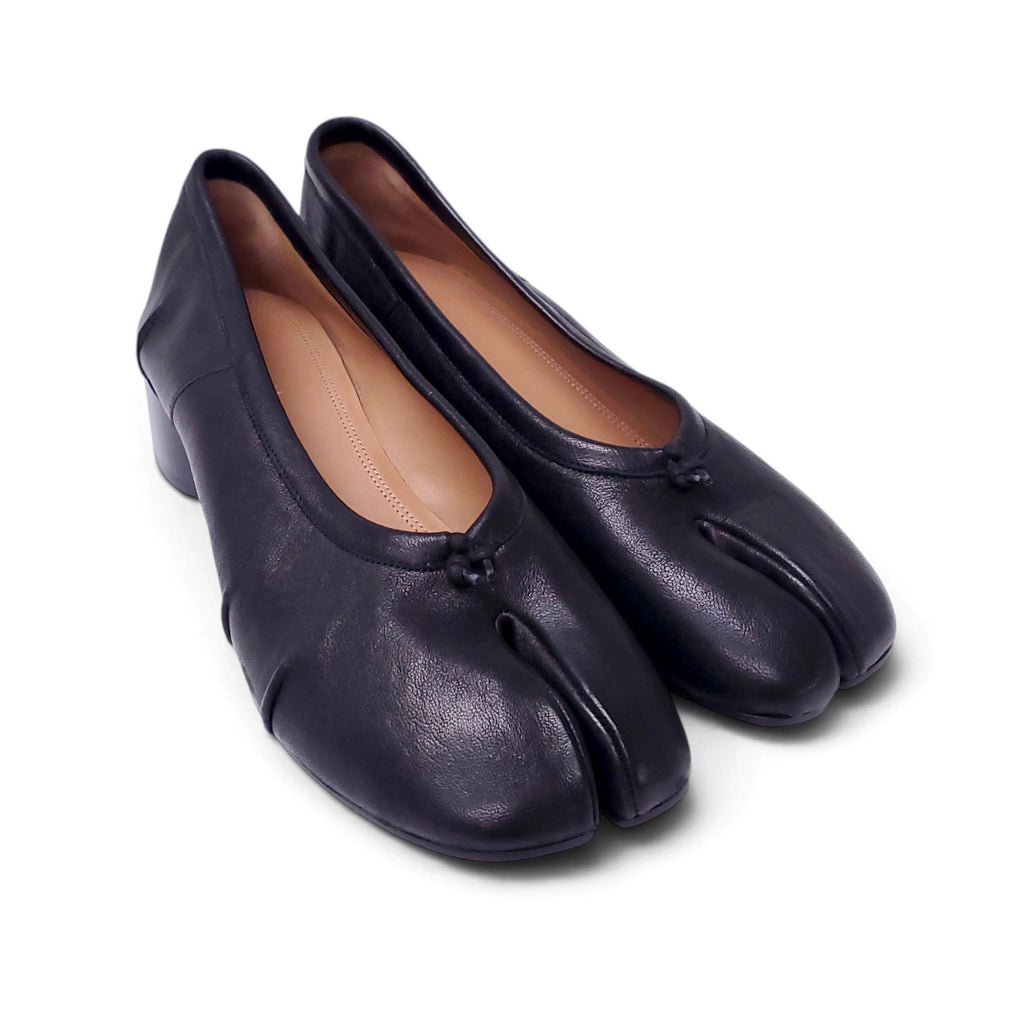 MAISON MARGIELA TABI BLACK BALLERINA WITH BLOCK HEELS - SIZE 41